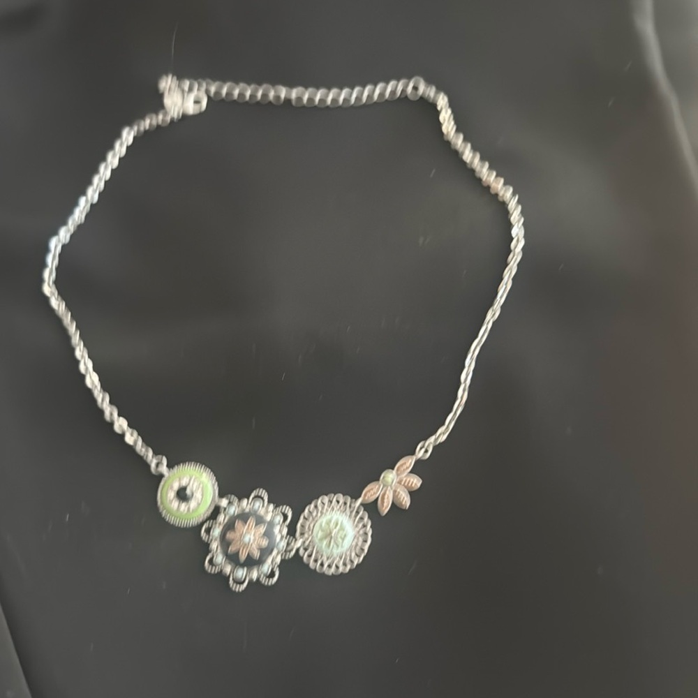 Elegant Silver and Green Necklace